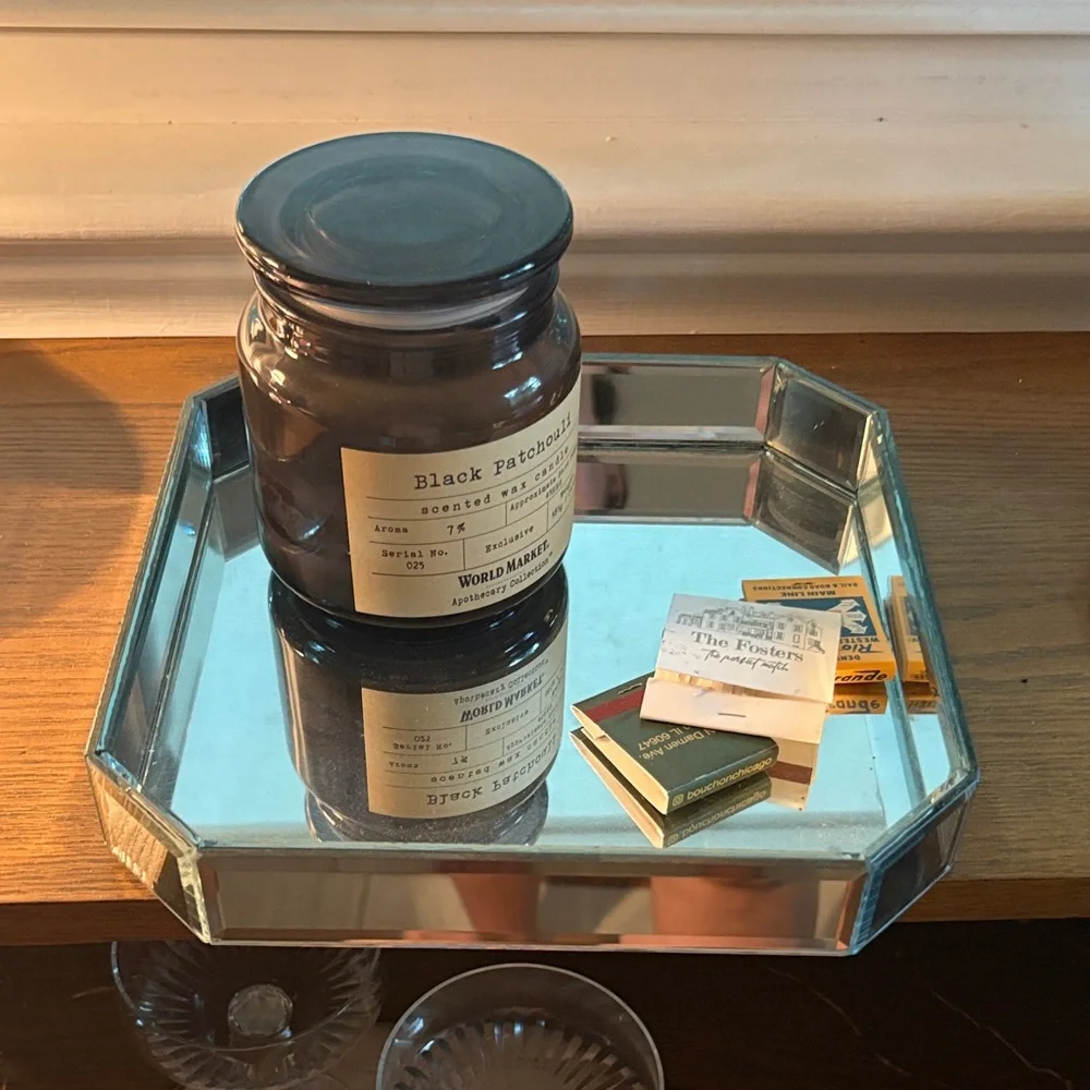 Mirrored Glass Vanity Tray